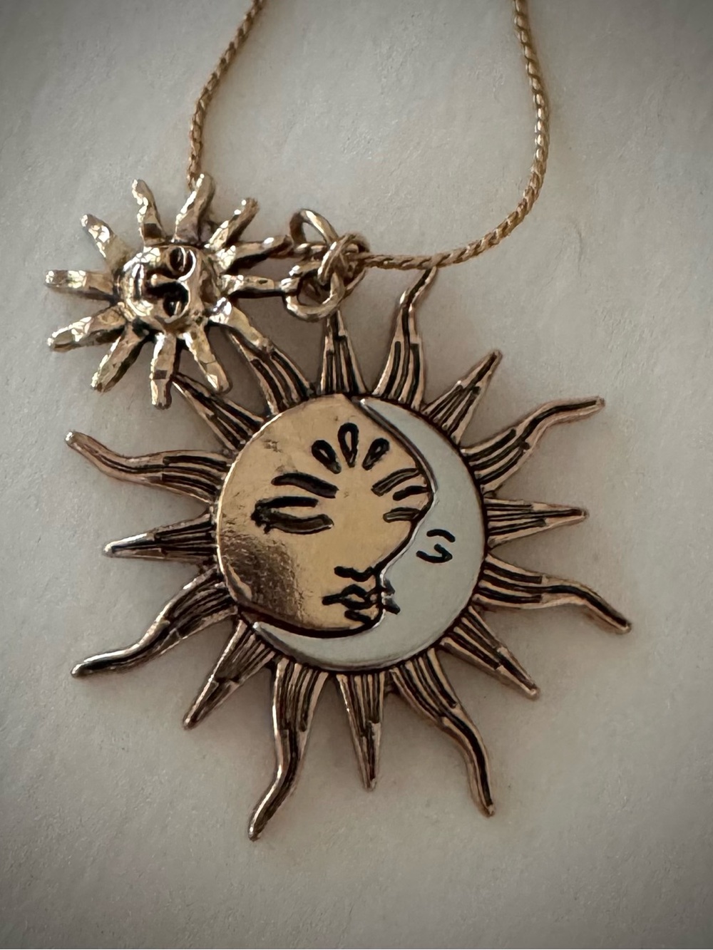 Gold-Tone Sun & Moon Pendant Necklace